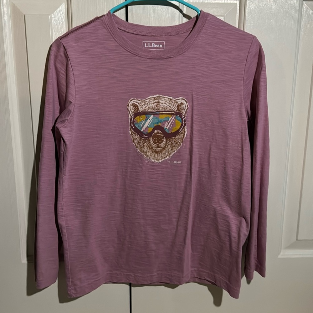 Purple L.L. Bean ‘snow bear’ long-sleeve shirt.